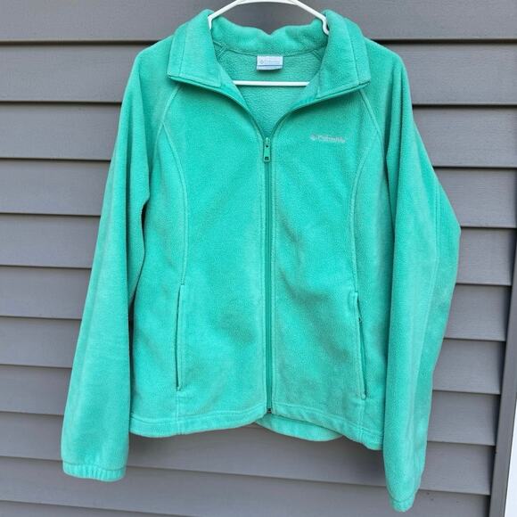 Columbia XL Full Zip Collared Fleece Jacket with Pockets - Sea Foam Green - Picture 2 of 12